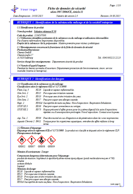 fiches de donn�es de s�curit� GHS