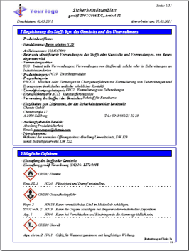 Sicherheitsdatenblatt